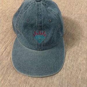 City Hunter  vintage Denim Cap with Embroidered Diamond